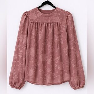 New STARVNC Women Floral Print Crew Neck Half Sleeve Pink Blouse, S